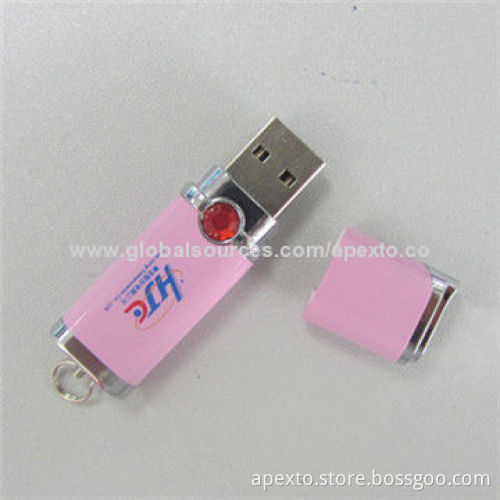 Pink Metal USB Flash Drive, Customized Packaging Types/Logos Accepted, 256MB to 32GB